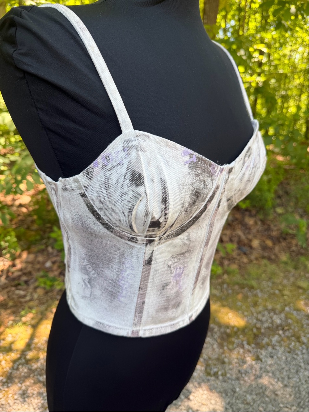 Forever 21 Purple Multi Woven Bustier Top